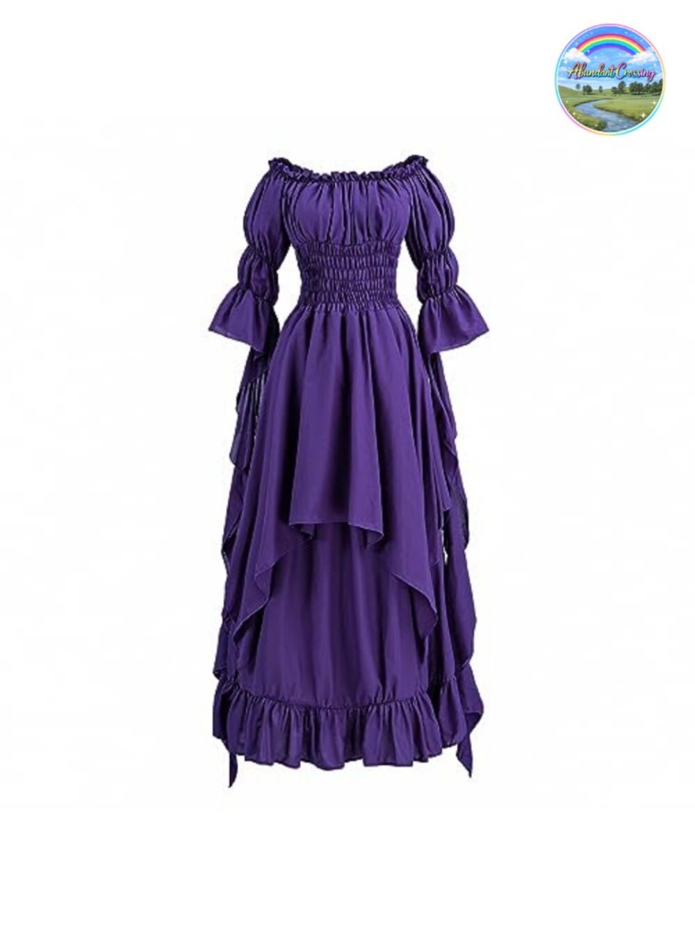 LTAKK Renaissance Medieval Costume Dress Off Shoulder Cotton Plus Size